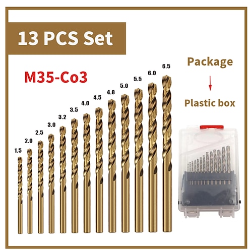 High quatity hss-co m35 kobalt gerader schaft spiralbohrer elektrowerkzeuge zubehör für metall edelstahl bohren Image