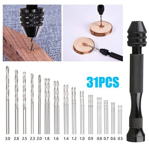 1 satz mini spiralbohrer micro handbohrer schlüsselloses bohrfutter reibahle handspiralbohrer spannspiralbohrer 10/20/25/30/150 stücke Image