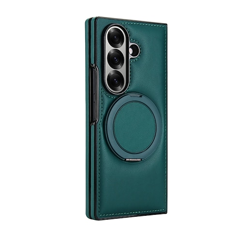 Handy Hülle Handyhüllen Für Samsung Galaxy Z Fold 7 Z Fold 6 Z Fold 5 Z Fold 4 Z Fold 3 Brieftaschenhülle Unterstützt kabelloses Laden Ständer Stoßfest Retro TPU PU-Leder Image