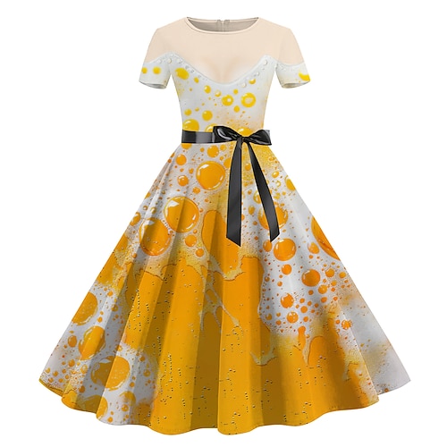 Kleid Bayerisch München Deutsch alpin Grafik für Damen Erwachsene 3D-Druck für Karneval Oktoberfestbier Party Image