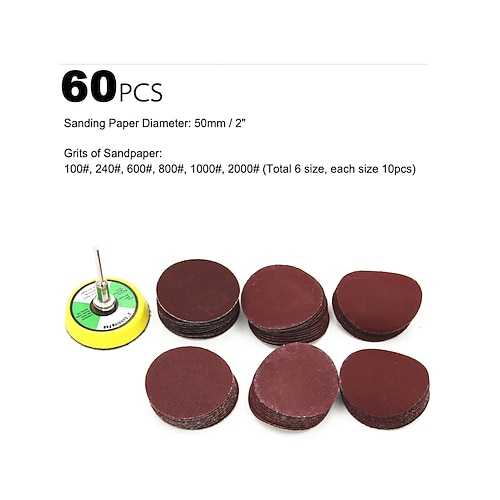 100 Stück 1 Zoll / 60 Stück 2 Zoll Schleifscheiben Pad 100–3000 Körnung Polierpad Kit für Dremel Rotationswerkzeug Schleifpapier Zubehör Image