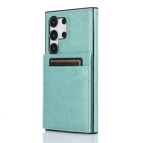 Handy Hülle Handyhüllen Für Samsung Galaxy S25 S25 Edge S24 S23 S22 Plus Ultra S23 FE A55 5G A15 A14 A54 Brieftaschenhülle Ständer Kartenfach Stoßfest Retro TPU PU-Leder Image
