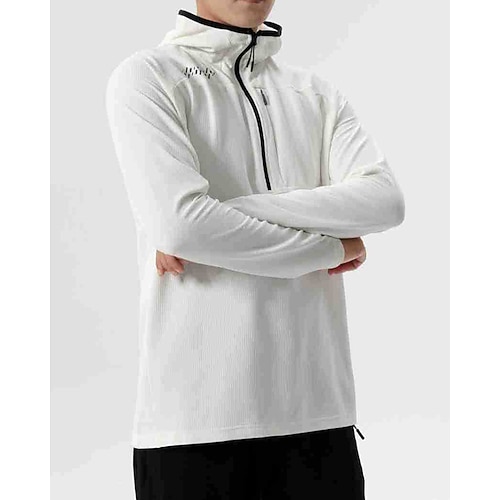 Herren Lässige Oberteile Hoodie Sweatshirts Reißverschluss Tasche Langarm Oberteil Athleisure Frühling Herbst Einfarbig Schnelltrocknend Atmungsaktiv Wandern Training sportlich Sportbekleidung Image