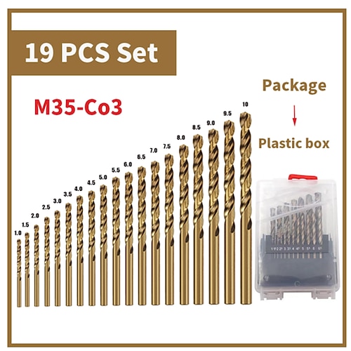 High quatity hss-co m35 kobalt gerader schaft spiralbohrer elektrowerkzeuge zubehör für metall edelstahl bohren Image