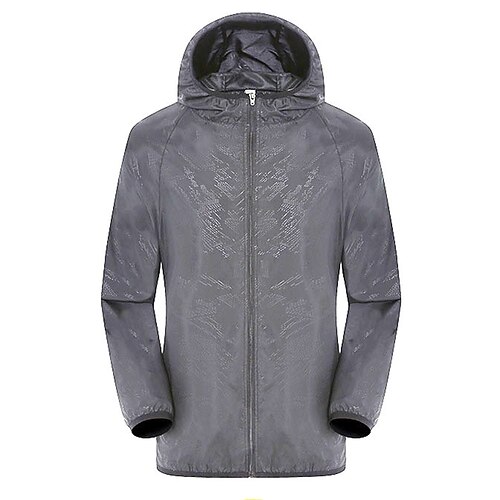 Herren Laufjacke Outdoorjacke Kapuzenjacke Tasche Langarm Oberteil Athleisure Frühling Herbst Einfarbig Wasserdicht Sonnenschutz Schnelltrocknend Leichte Kleidung Wandern Training sportlich Image
