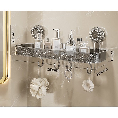 Étagère de rangement de luxe légère et sans perforation, étagère d'angle à ventouse, organisateur triangulaire de salle de bain, support mural sans perçage pour lavabo, pour articles de toilette et