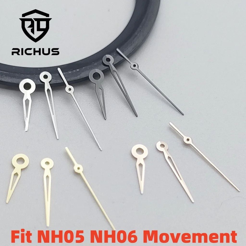 RICHUS NH05 Uhrzeiger Silber Schwarz Gold Roségold Uhrzeiger passen NH05 NH06 Uhrwerk Uhrenzubehör Image