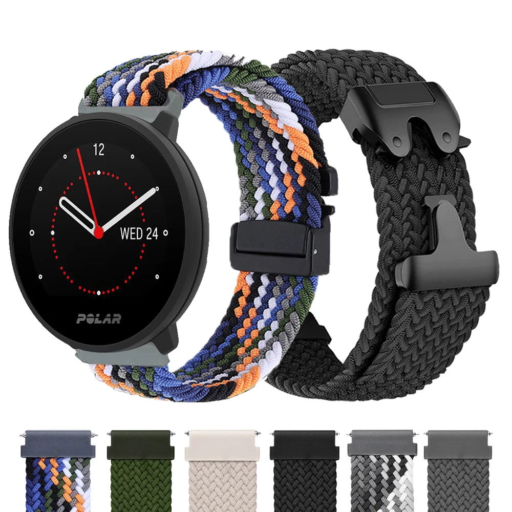 20 mm 22 mm Nylon-Uhrenarmband für POLAR Vantage M3 M2 M//V3 Fallschirmschnalle geflochtenes Armband IGNITE 3 2/Grit X2 X Pro Titan Band Image