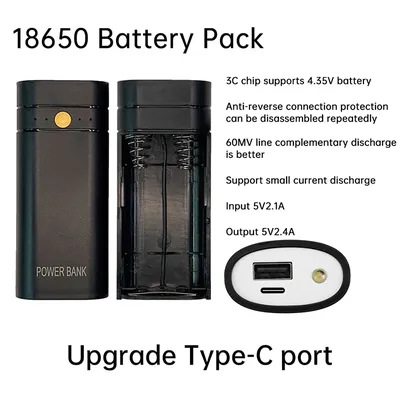 2 slots 18650 Battery Charger Portable Power Bank Kit DIY Fast Charging- Power Bank Shell Case Box Power Bank Charge Storage Box