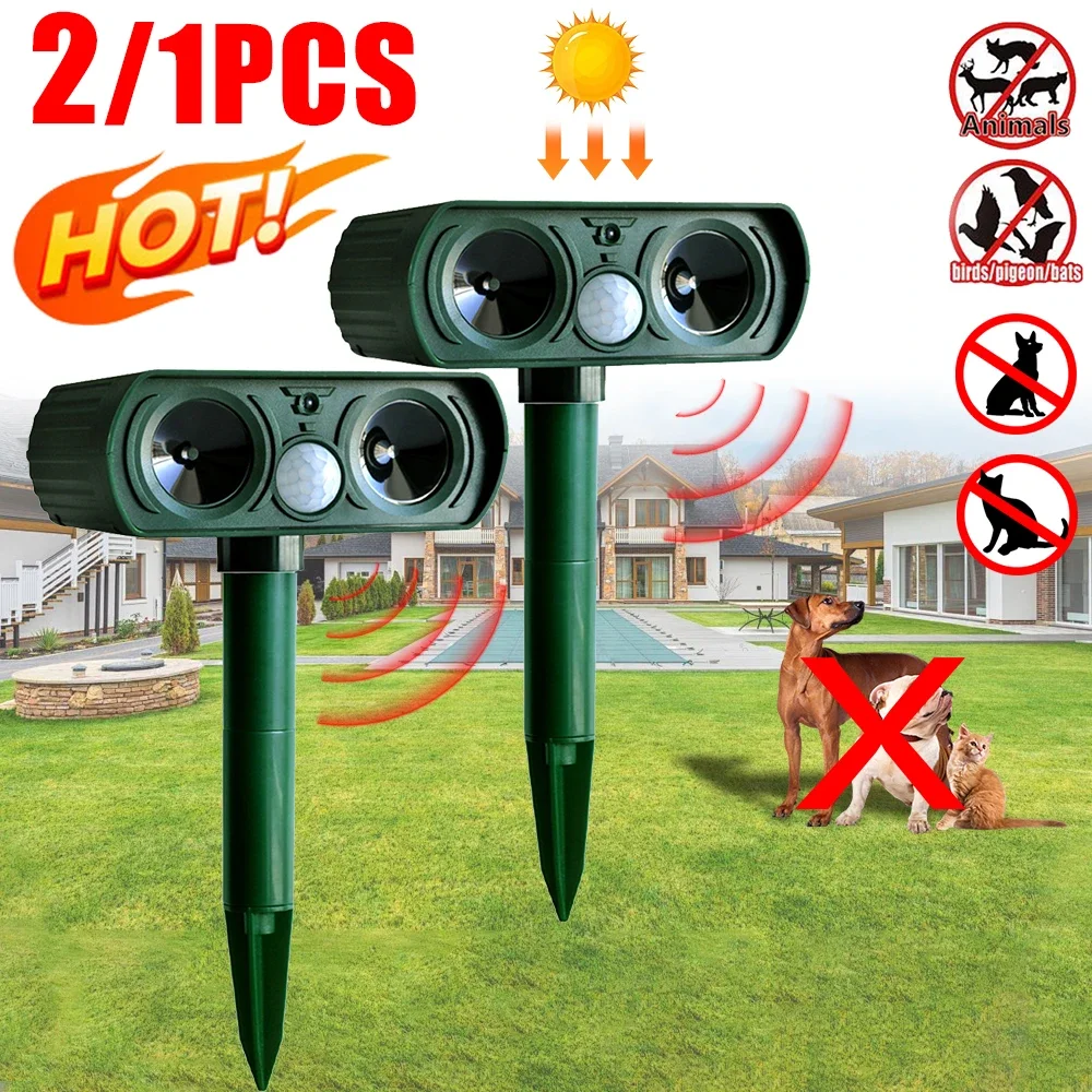 Ultraschall Fuchs Abschreckung Gerät Infrarot Solar Vögel Abwehr Multifunktionale Wasserdichte PIR Bewegungsmelder Gartenarbeit Liefert