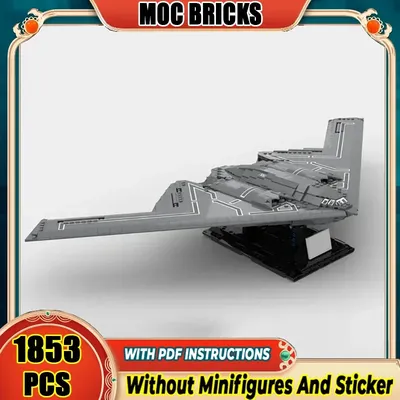 Moc Bausteine Berühmte Militär Serie Maßstab 1:72 B-2 Bomber Modell Technologie Ziegel DIY Montage Flugzeug Spielzeug Urlaub geschenk Image