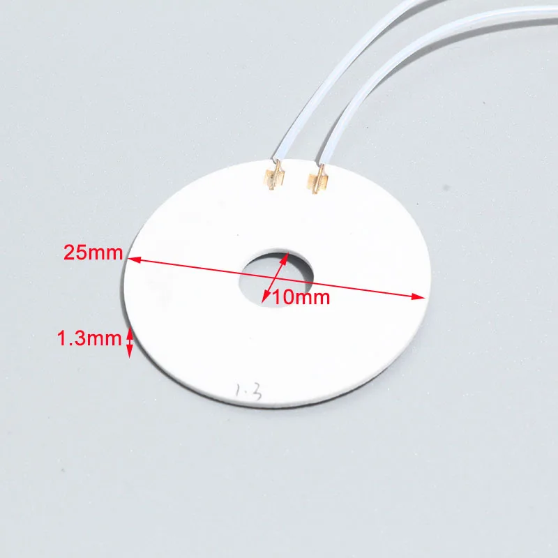 LUJINXUN Hochtemperatur-Keramik-Heizelement, Aluminiumoxid-Keramik-Heizring, Außendurchmesser 25 mm, Innendurchmesser 10 mm, für Schönheitsgeräte 5 V, 12 V, 24 V
