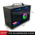 GU7/Micro custodia da tavolo/custodia in alluminio/pannello in vetro/dispositivo portatile/scheda madre Mini-ITX/alimentatore SFX/interfaccia di tipo C