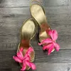 Rosa Blumen Dekor Hohl Sandalen Frauen Offene spitze Stiletto Ferse Sommer Neue Slingback Slip Auf Elegante Mädchen Strand Urlaub Schuhe