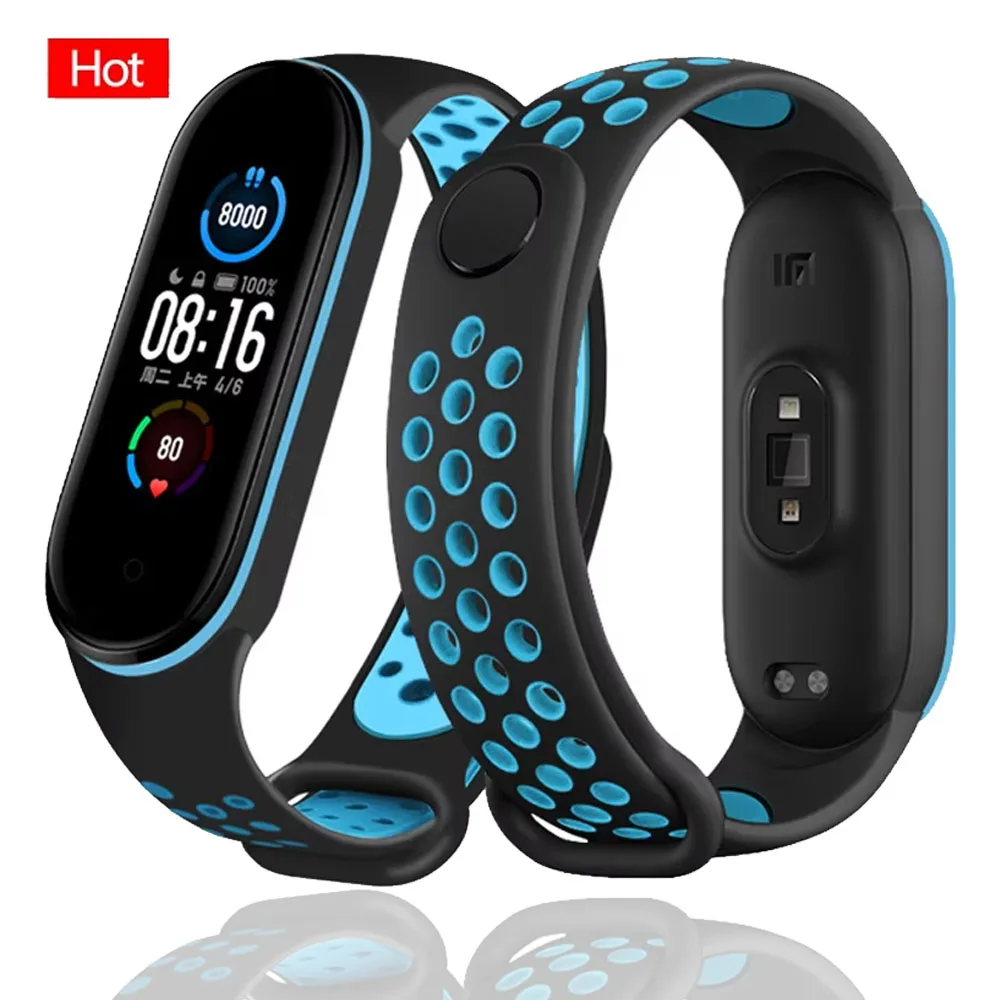 Strap Für Xiaomi Mi Band 7 6 5 4 3 Silikon Zwei-Farbe Armband Strap Für Mi Band 3 4 5 6 Ersatz Armband Uhr Zubehör Image