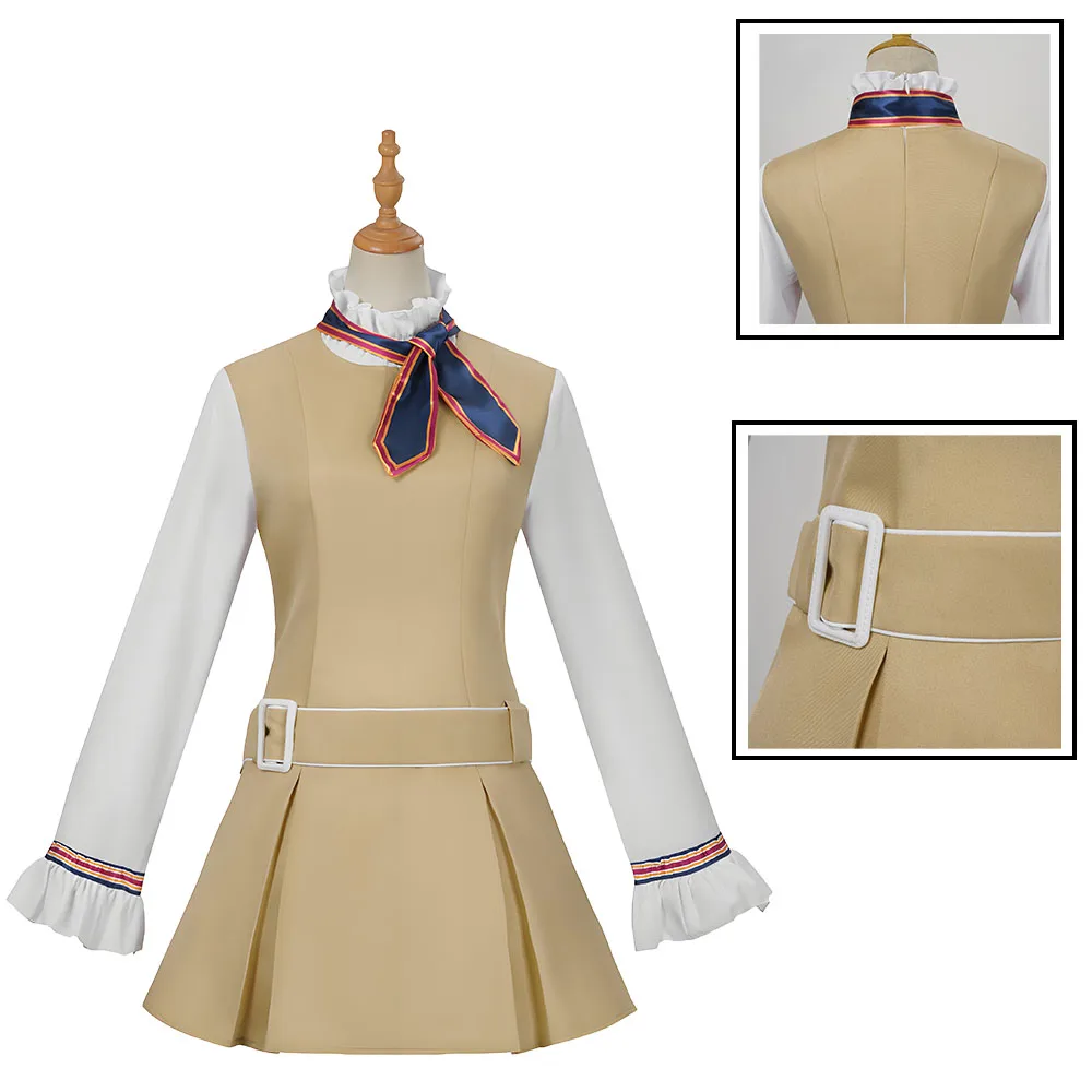 Film M3GAN 2,0 Cosplay Kostüm Perücke Outfit Megan Cosplay M3GAN Kleid Socken Full Set Halloween Rolle Spielen Uniform Image