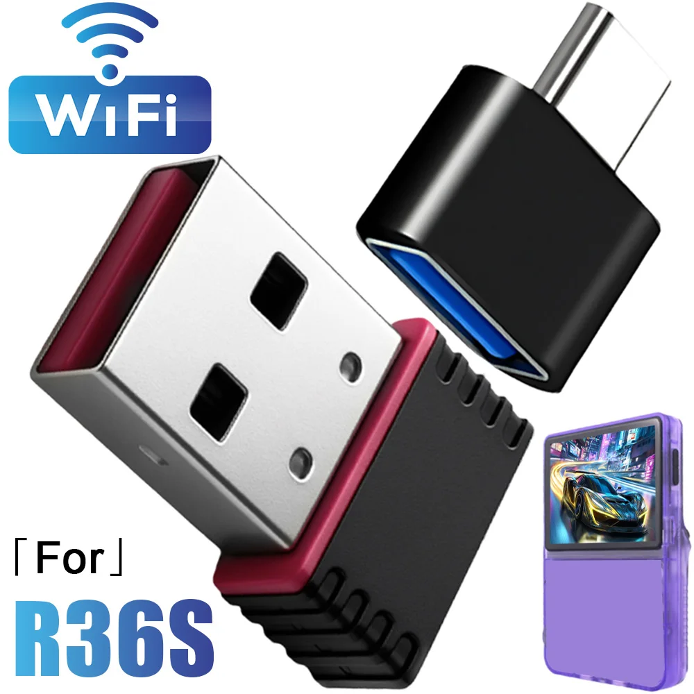 Für R36S/R36H WiFi Adapter RTL8188 USB Drahtlose Netzwerk Karte Typ C OTG R36S Handheld Spielkonsole Zubehör Mini WiFi Dongle Image