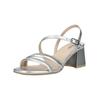 Riemchensandale NERO GIARDINI "Nero Giardini Sandalen Leder", Damen, Gr. 39, silber, Leder, casual, Schuhe