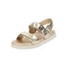 Riemchensandale STEVE MADDEN "STEVE MADDEN Sandalen Leder", Damen, Gr. 38, gold, Leder, casual, Schuhe