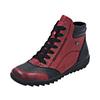 Schnürboots REMONTE, Damen, Gr. 45, rot (dunkelrot, schwarz), Leder, Lederimitat, kontrastfarbene Details, casual, Schuhe, Winterboots, Stiefelette, Boots mit wasserabweisender TEX-Membran