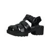 Riemchensandale FLY LONDON "Fly London Sandalen Leder", Damen, Gr. 39, schwarz, Leder, casual, Schuhe