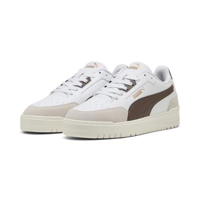 Sneaker PUMA "Shuffle Downtown Sneakers Erwachsene", Gr. 38.5, weiß flat bronze vapor gray braun, Obermaterial: Textil, Synthetik, Kuhleder; Futter: Textil; Innensohle: Textil; Laufsohle: Gummi, Schuhe Image