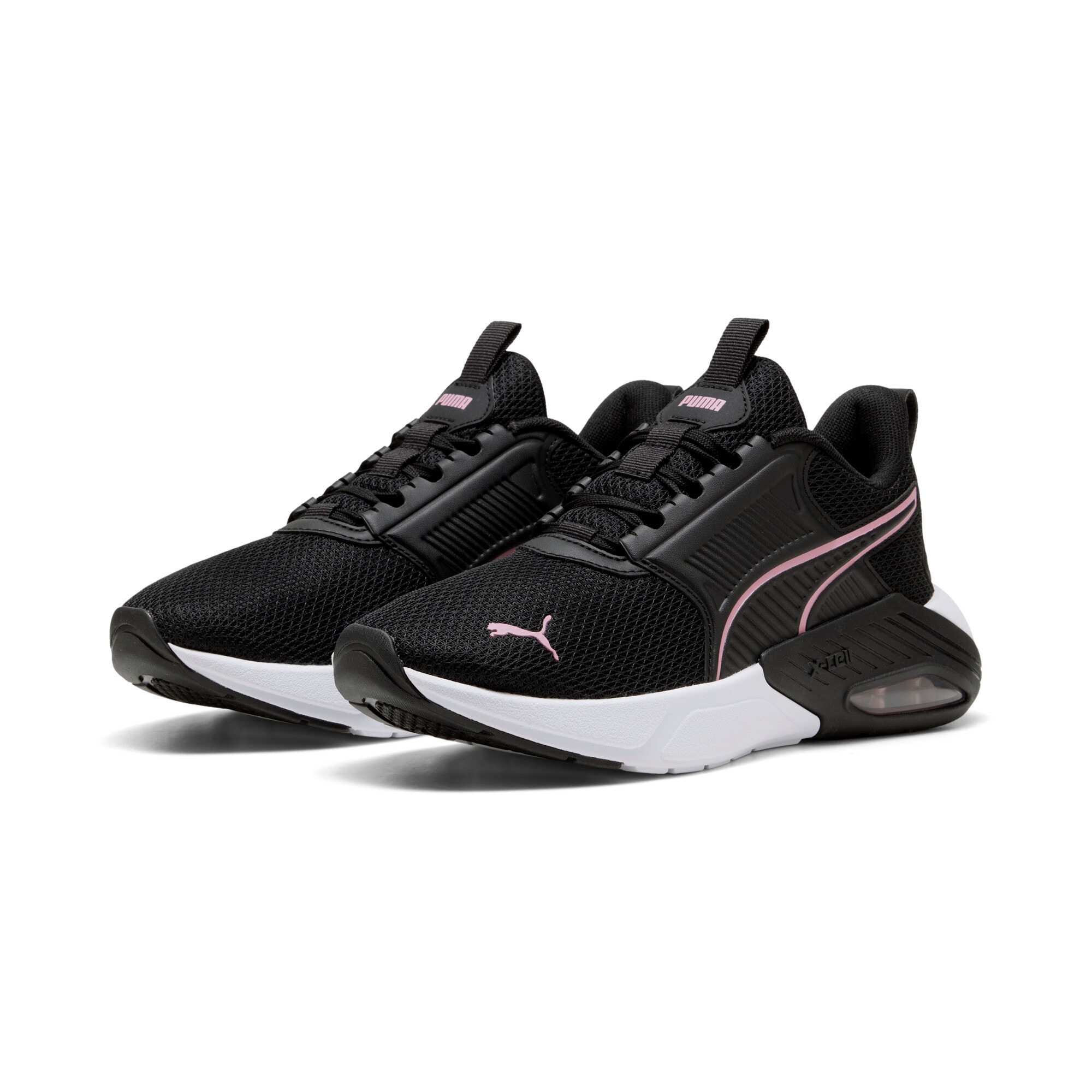 Sneaker PUMA "X-CELL NOVA FS", Herren, Gr. 43, puma schwarz, poised pink, Textil, Schuhe Sneaker