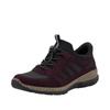 Slip-On Sneaker RIEKER "Ready2GO", Damen, Gr. 37, brombeere, schwarz, Nubuklederimitat, Textil, sportlich, Schuhe, Schlupfschuh, Halbschuh, Freizeitschuh, Slipper mit Schnellverschluss