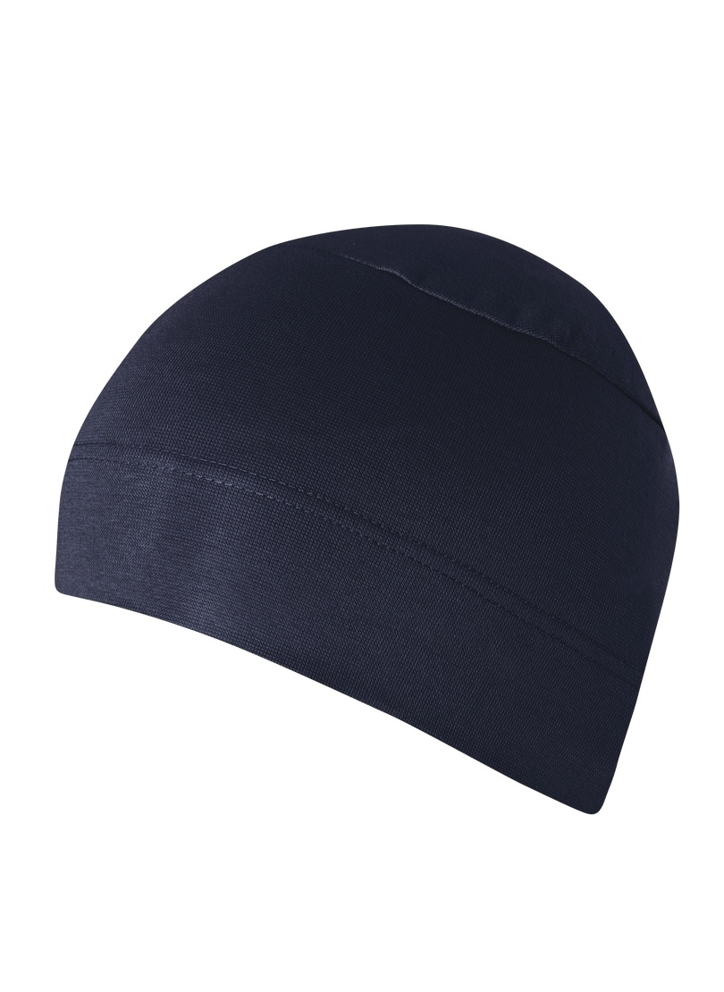 Strickmütze TRIGEMA "TRIGEMA Soft-Cap", Kinder, Gr. 900, blau (navy), Baumwollmischung, Mützen Image