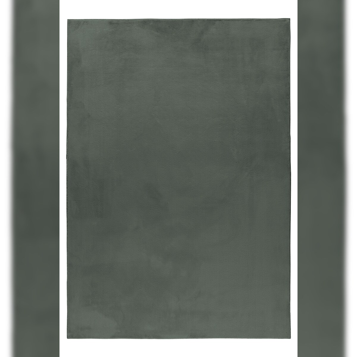 Teppich Kurzflor Uni-Look Polyester Wohnzimmer waschbar Grün Rechteckig 200x290 | Kadima Design Image