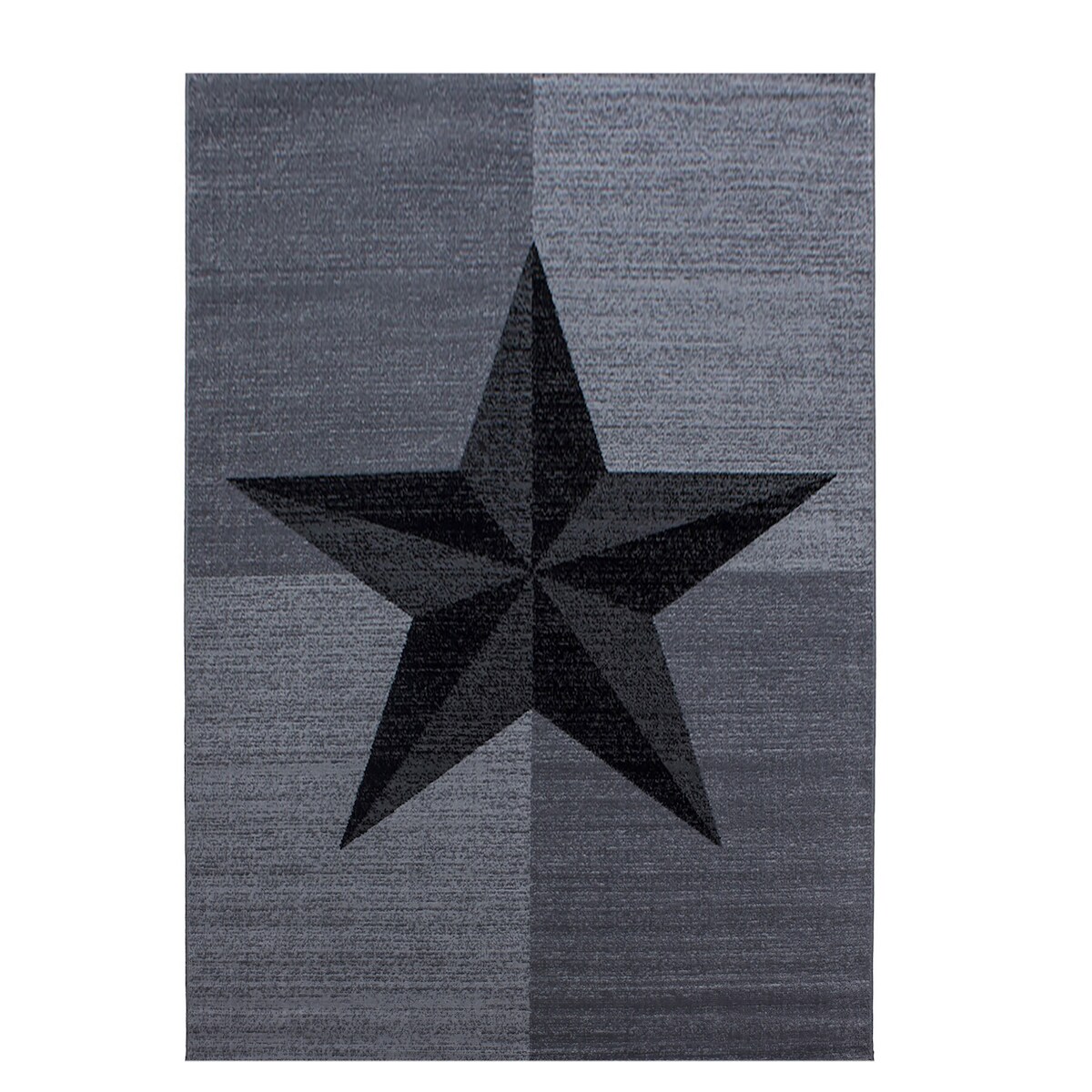Teppich Kurzflor Sterne-Muster Polypropylen Wohnzimmer Grau Rechteckig 140x200 | Kadima Design Image