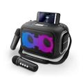 Karaoke Star - Altoparlante portatile (Bluetooth 5.4, lettore MP3, True Wireless Stereo, Luci led,