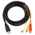 KZQ - Cavo convertitore adattatore hdmi-rca 3 da hdmi a rca, cavo trasmettitore di trasmissione