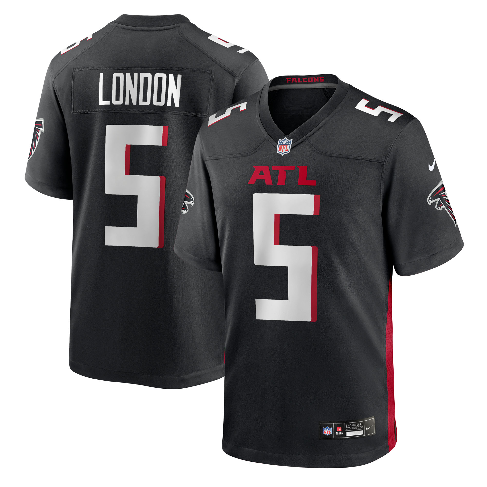 Atlanta Falcons Nike Game Heimtrikot - Schwarz - Drake London - Jugendliche Image