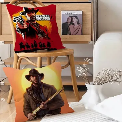 Red Dead Redemption 2 Kissenbezug Toon Geschenk Kissenbezug Schlafzimmer Zuhause Sofa Stuhl Sitz Dekor Kissenbezug Image