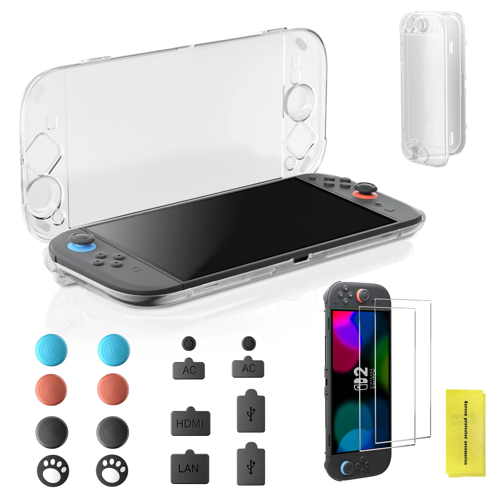 Für Switch2-Konsolen-Vollpaket-Aufbewahrungsbox ohne das Joystick-Schalter drücken. 2-Konsolen-PC-Hartbox-Schutzhüllen-Set Image