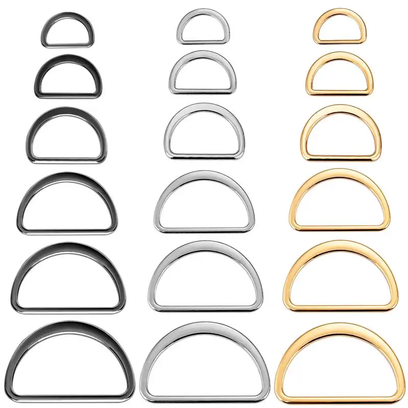 10 Stück D-förmige Schnalle D-Ring-Verbindung Legierung Metall Silber Gold für Schuhe Taschen Rucksack Schnallen DIY Zubehör 15/20/25/30/40 mm