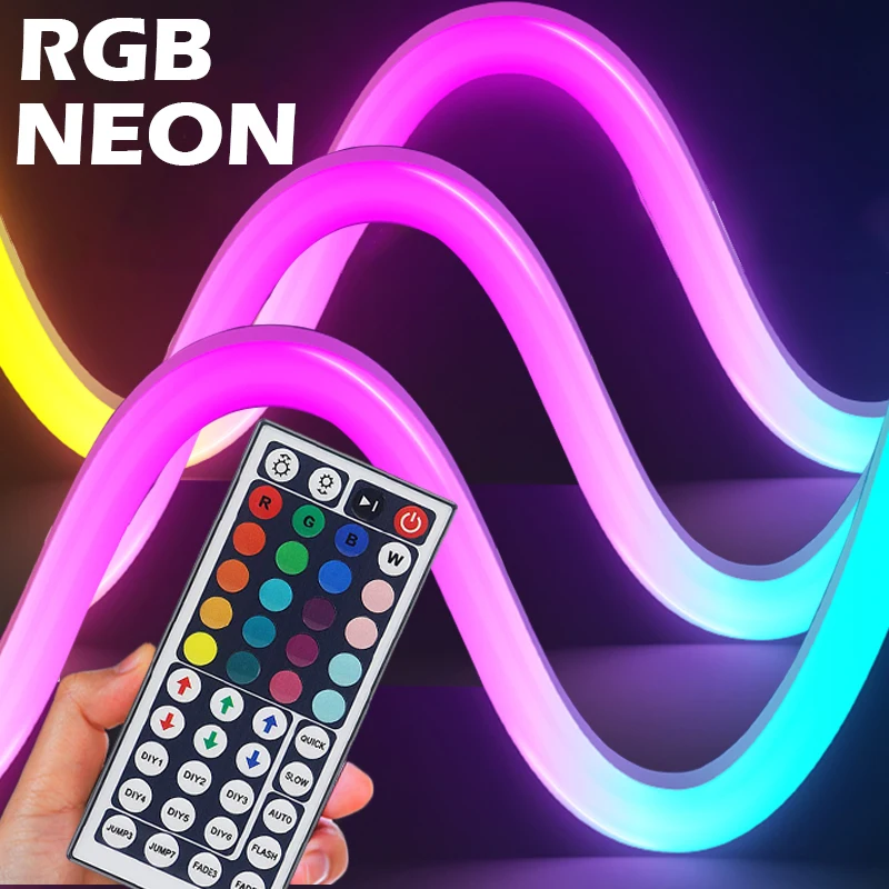 Neon-Lichtschlauch mit 44-Tasten-Fernbedienung, USB-LED-Neon, 5 V flexible LED-Streifenlichter, farbwechselnde flexible Lichterketten