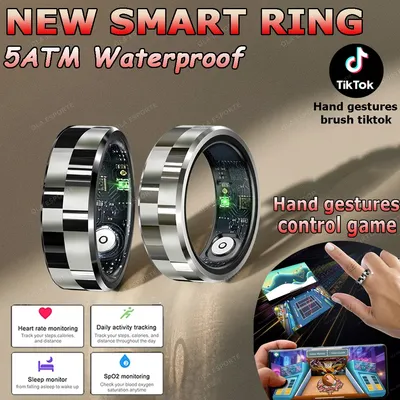 2025 neue Smart Ring Gesten Tiktok Herzfrequenz Blut Sauerstoff IP68 + 5 ATM Wasserdicht Multi-sport Modus Smartring für Männer Frauen Geschenke Image