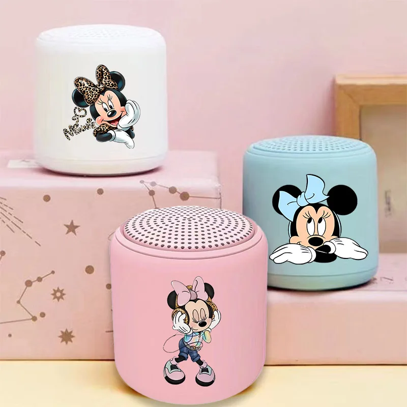 Disney Mickey Minnie Maus Mini Tragbare Auto Audio Musik Stereo Cartoon Dazzling Drahtlose Bluetooth Subwoofer Lautsprecher Mikrofon Image