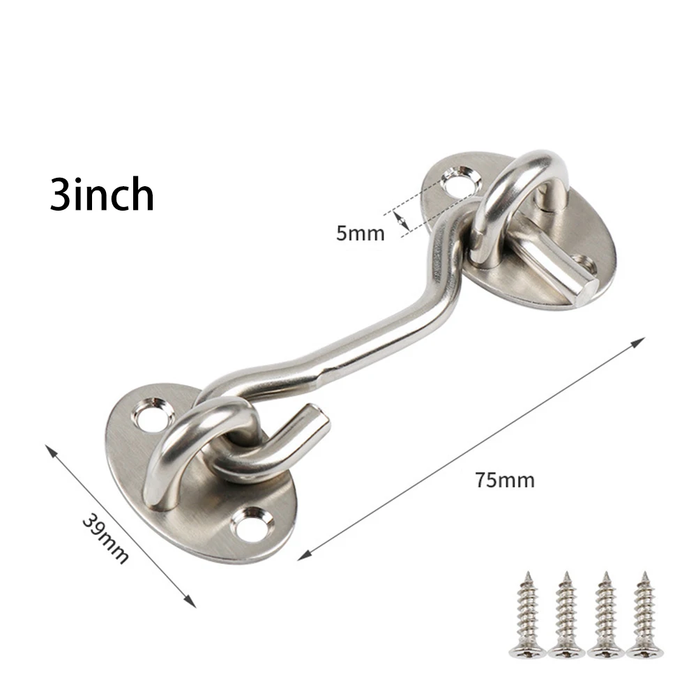 Robuster Türschnäpper aus Edelstahl mit Ösenriegel zum sicheren Halten von Toren und Türen, offen für Gärten und Garagen Image