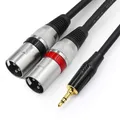 Cavo stereo da 3,5 mm a doppio XLR Mini jack da 1/8 pollici a 2 XLR maschio Cavo adattatore splitter a Y per laptop PC Smartphone Altoparlante ecc