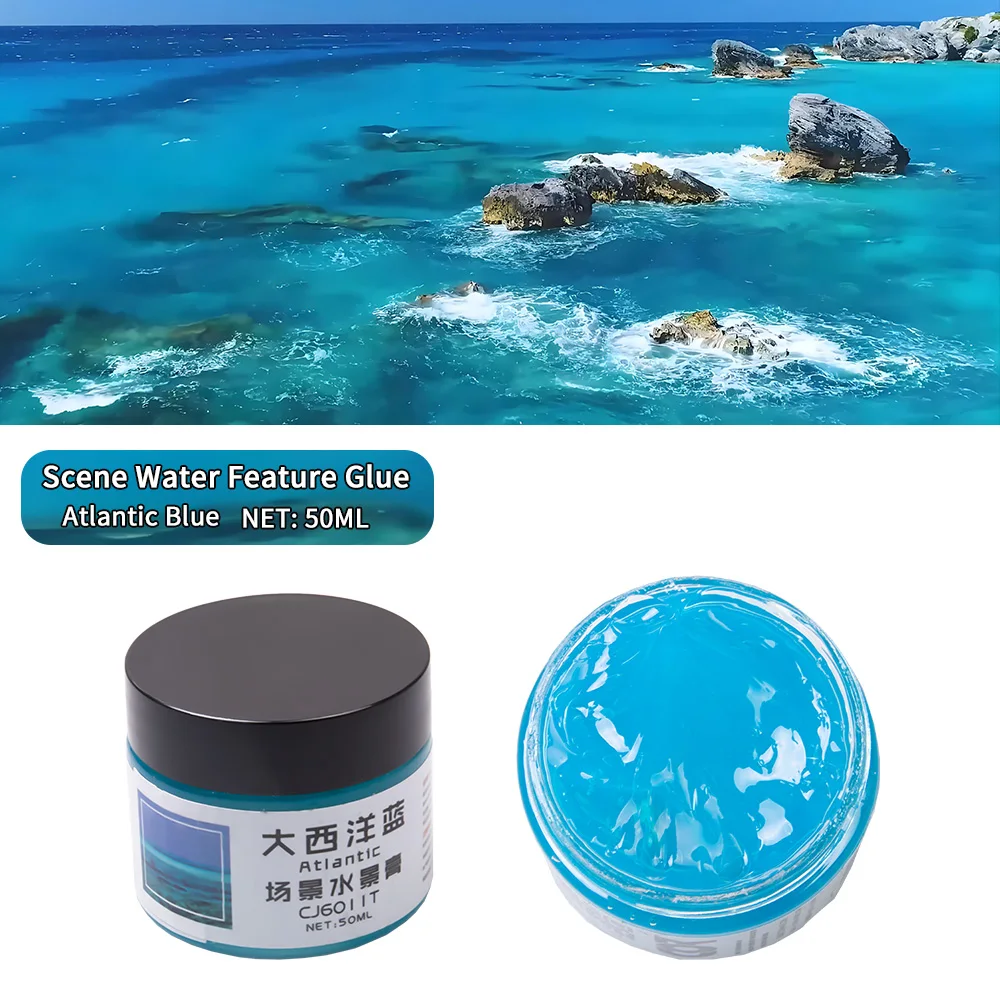 Diy Wasserlandschaft Paste Flüsse/Ozeane/Siegel/Statische simulierte Wassereffektcreme Szene Modellbau Materialien für Diorama 50 ml Image