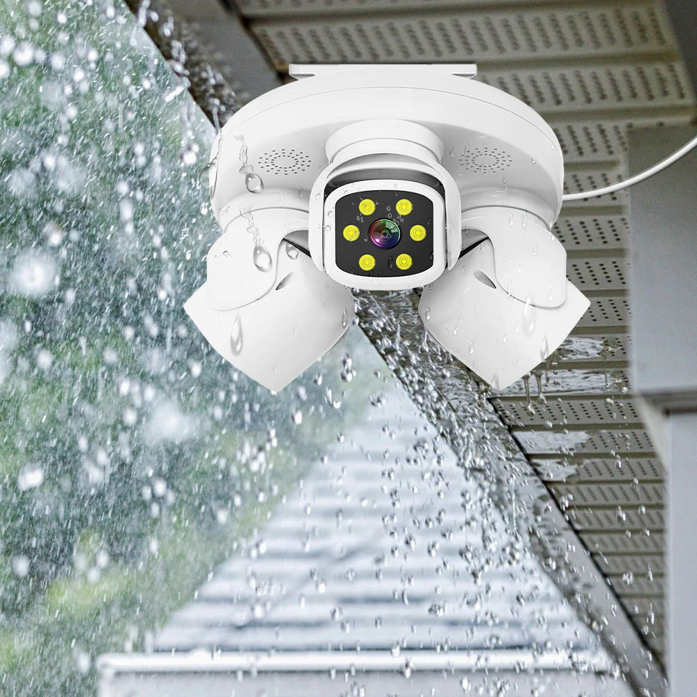 6K-PTZ-Überwachungskamera mit drei Objektiven – 15 MP HD-WLAN-IP-Kamera für den Außenbereich, 3-Bildschirm-Display, menschliche automatische Tracking-Überwachung iCam365 Image