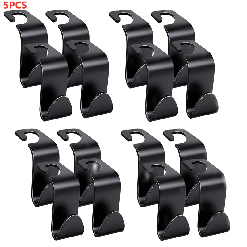 6/5/2 stücke Auto Sitz Kopfstütze Haken Aufhänger Lagerung Organizer Universal für Handtasche Geldbörse Mantel fit Universal fahrzeug Auto S Typ Image
