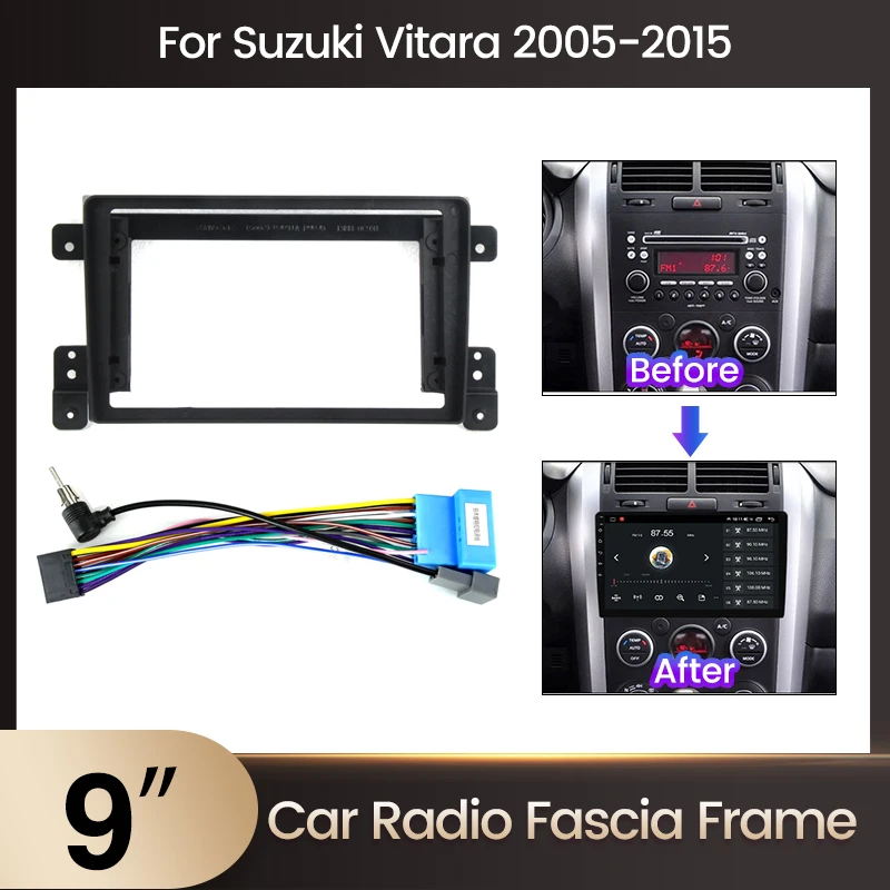Navifly 9 'Autoradio Blende Rahmen für Suzuki Vitara 2013-2017 Navigation Multimedia Audio Player Radio Adapter Panel Rahmen Kit Image