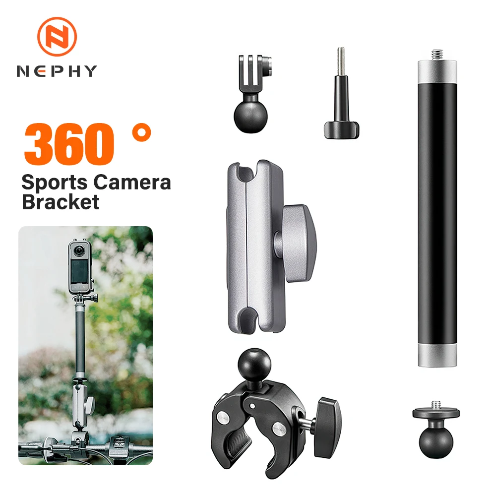 Metall-Aluminiumlegierung 360° ° Motorrad Lenker Halterung Fahrrad Rahmen Für GoPro Hero 13 12 11 10 Insta 360 Dji Osmo Action Kamera Image