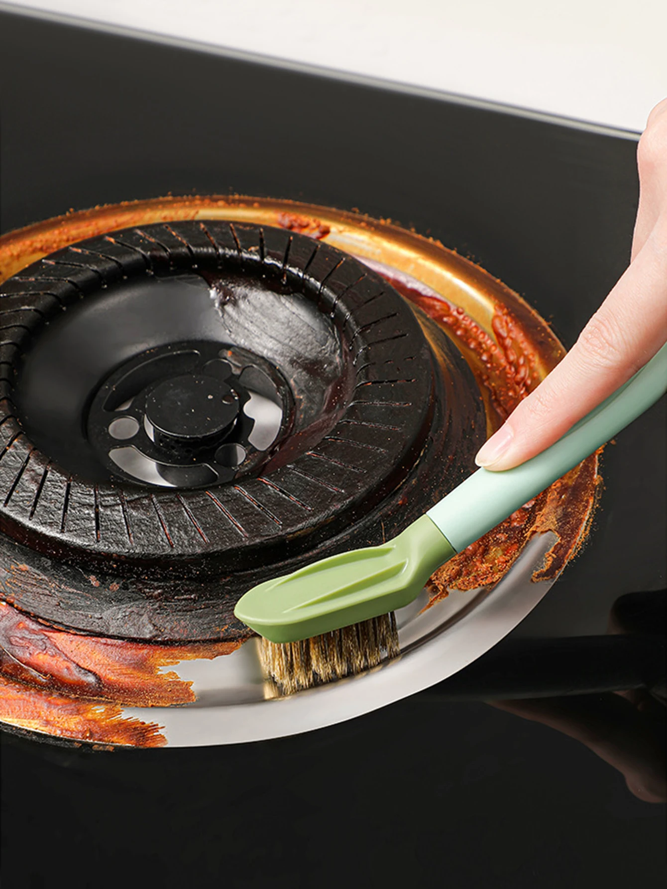 1/2 stücke Küche Reinigung Werkzeug Dual Kopf Schaufel Pinsel Dunstabzugshaube Hygiene Blinden Fleck Kupfer Draht Pinsel Kopf Anti Slip und Langlebig Image