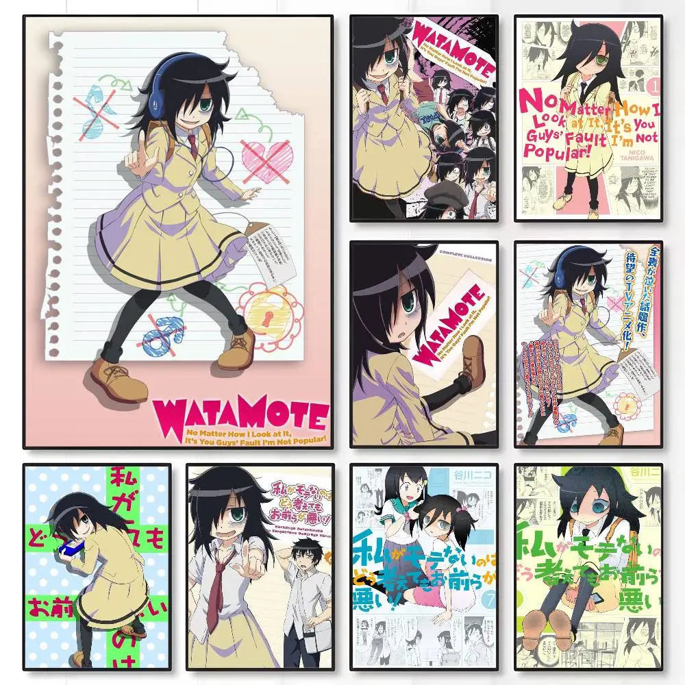 Watamote ‌ Kuroki T-Tomoko Poster, klebrige Wandkunst, Druck, wasserdicht, für Zuhause, Wohnzimmer, Schlafzimmer, Bar, ästhetisches Dekor Image