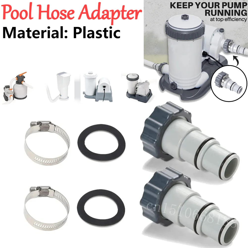 2-4PCS Ersatz Schlauch Adapter Anti Leck Kunststoff Pool Ablauf Pumpe Gewinde Anschluss Ventil Ablauf Adapter für Intex ARU Image